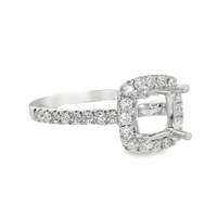 18kt White Gold Full-Cut Diamond Halo Semi-Mount Ring (.42ct)