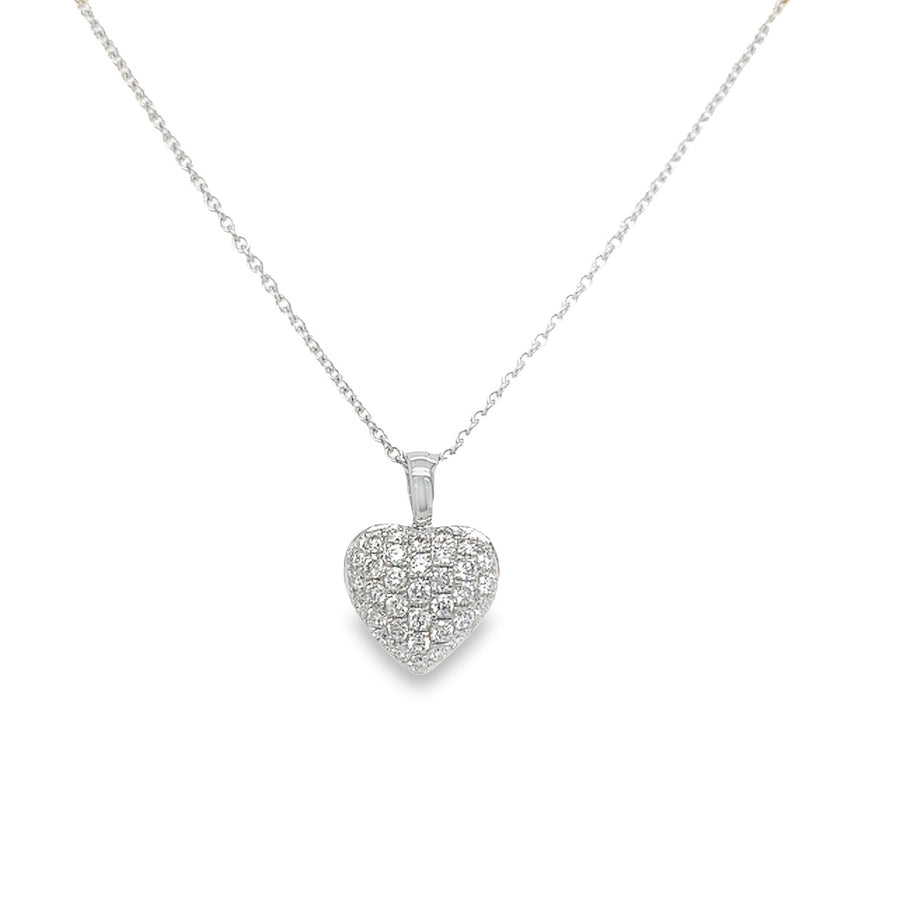 18kt White Gold Natural Diamond Heart Pendant (0.47ct)