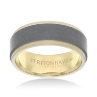 Triton Tunsten Raw and 18kt White Gold 8.0mm Wedding Ring