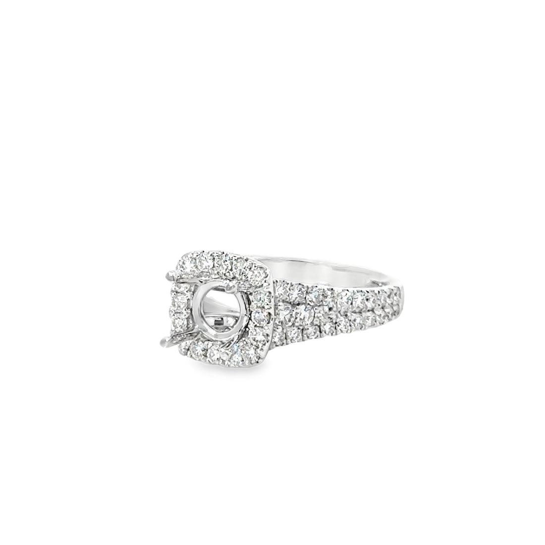 18kt White Gold Halo Natural Diamonds Semi-Mount Ring (1.26ct)