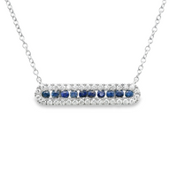 18kt White Gold Natural Sapphires And Natural Diamonds Pendant (0.82ct)