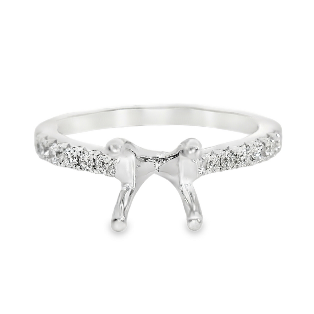 18kt White Gold Full-Cut Diamond Semi-Mount Ring (.27ct)