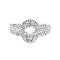 18kt White Gold Natural Diamond Semi-Mount Ring (.80ct)