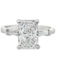 Platinum White Gold Lab-Grown Radiant Diamond Engagement Ring (2.82ct)