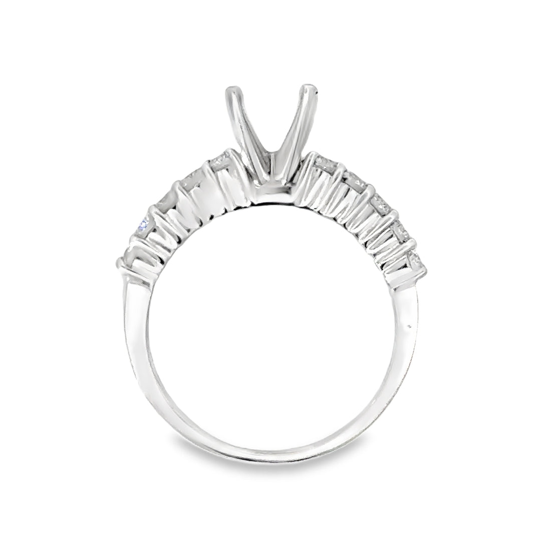 18kt White Gold Prong Set Natural Diamonds Semi-Mount Ring (0.56ct)