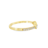18kt Yellow Gold Natural Pear Diamonds and Natural Round Diamonds Wedding Ring (.28ct)