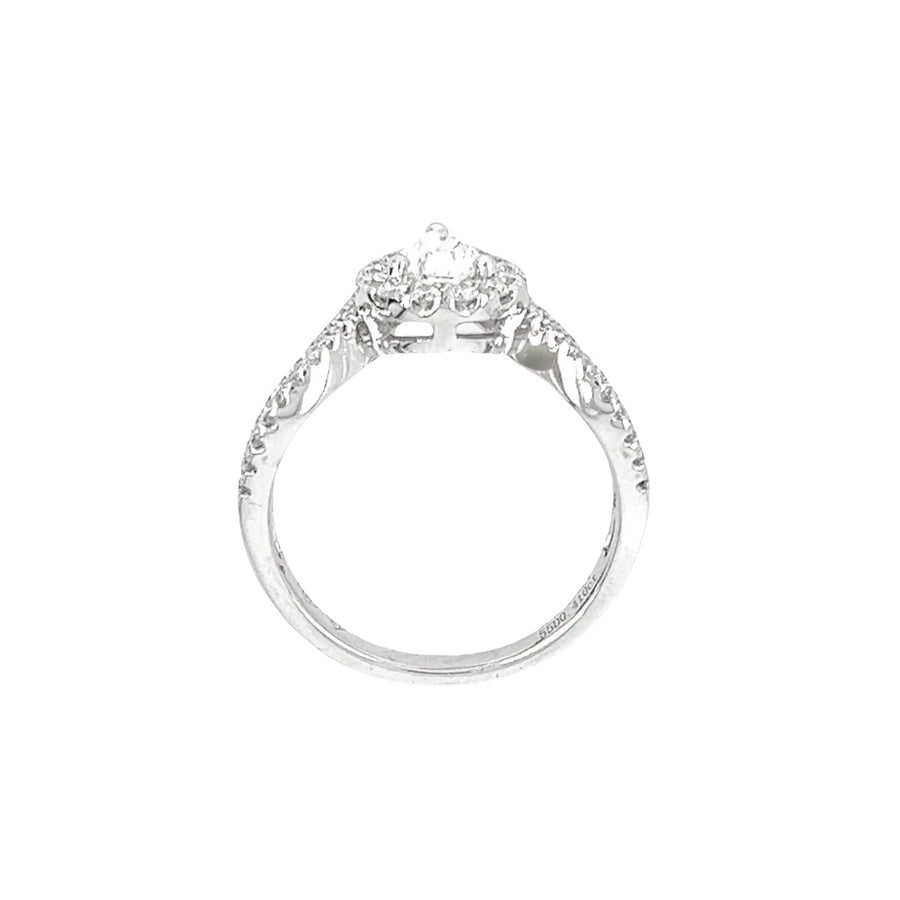 18K White Gold Natural Full Cut Diamond Engagement Ring (.42ct)