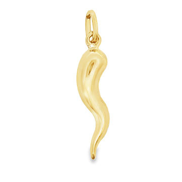 18kt Yellow Gold Italian Made Horn Pendant (1.17g)