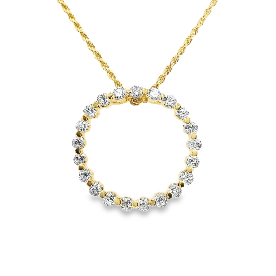 14kt Yellow Gold Lab-Grown Diamond Circle Pendant (.69ct)
