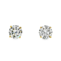 14kt Yellow Gold Lab-Grown Round Diamond Four-Prong Martini-Style Stud Earrings (2.05ct)