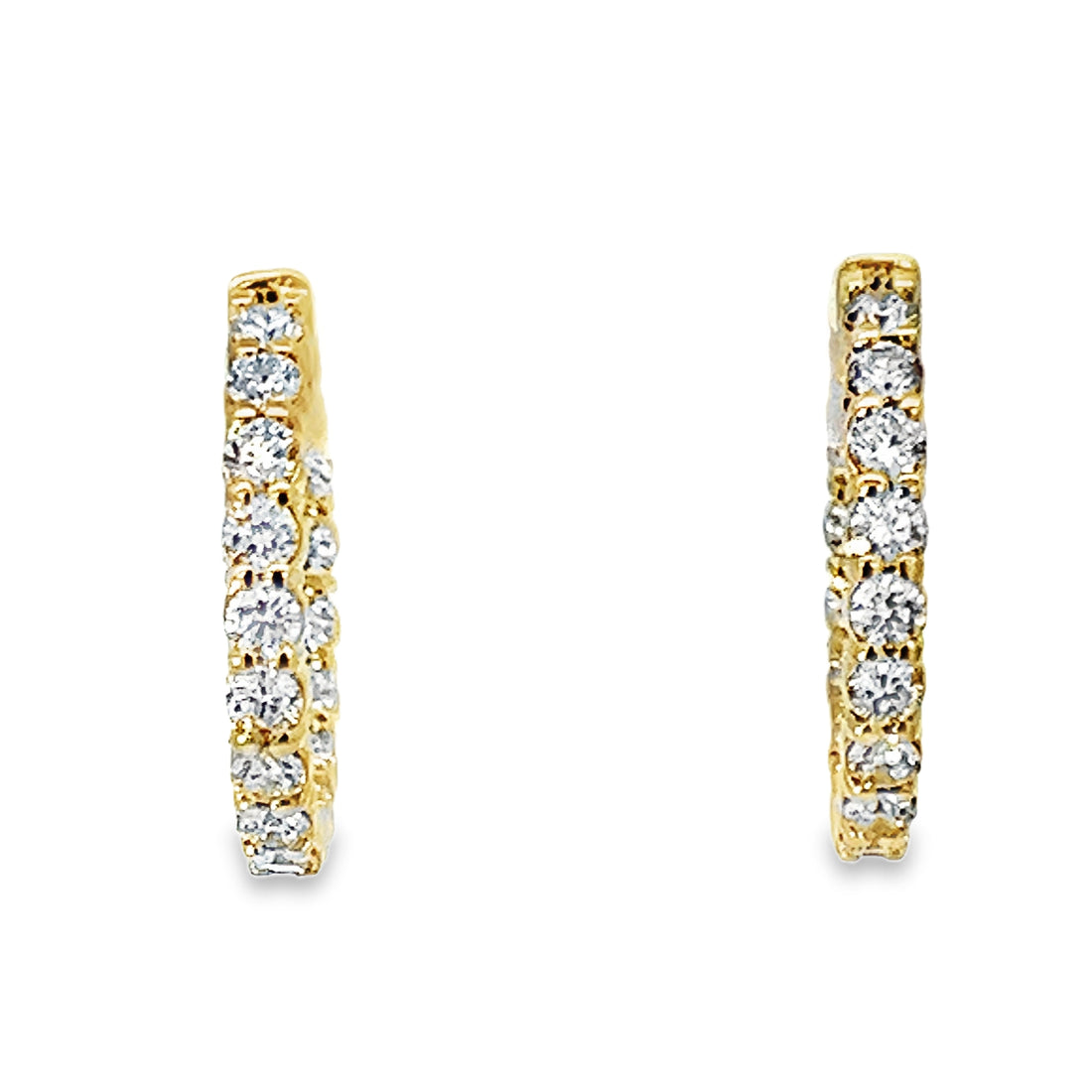 14kt Yellow Gold Lab-Grown Diamonds Small Hoop Earrings (1.05ct)