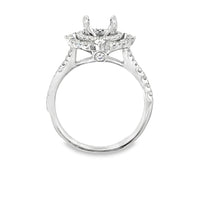 18kt White Gold Halo Natural Diamonds Semi-Mount Ring (0.52ct)