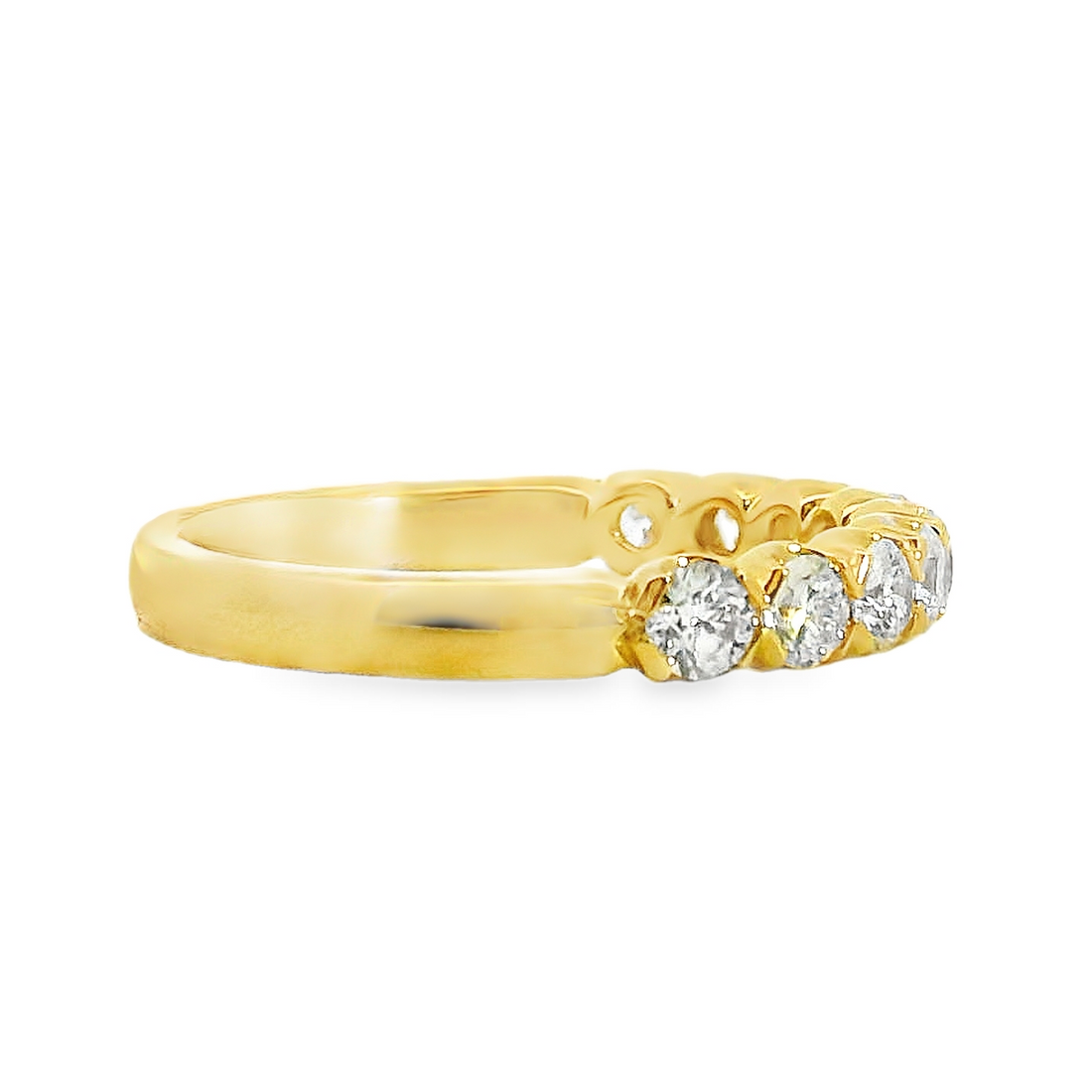 18kt Yellow Gold Natural Round Diamond Wedding Ring (.77ct)