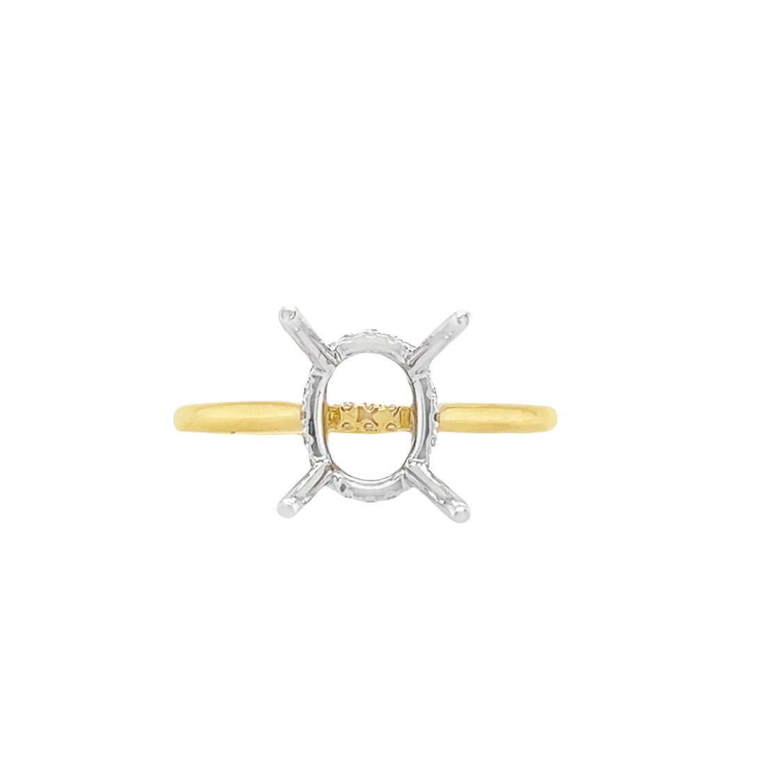 18K Two-Tone Diamond Semi-Mount Ring (.12ct)