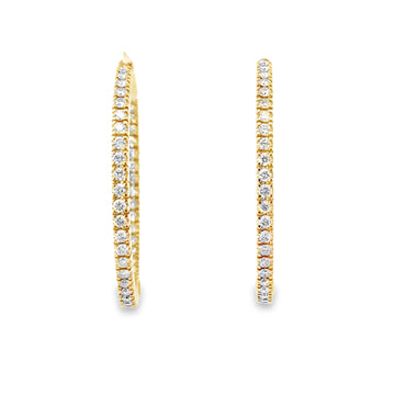 18kt Rosé Gold Natural Diamonds Medium Hoop Earrings (1.2ct)