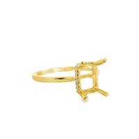 18kt Yellow Gold Natural Round Diamond Semi-Mount Ring (0.11ct)