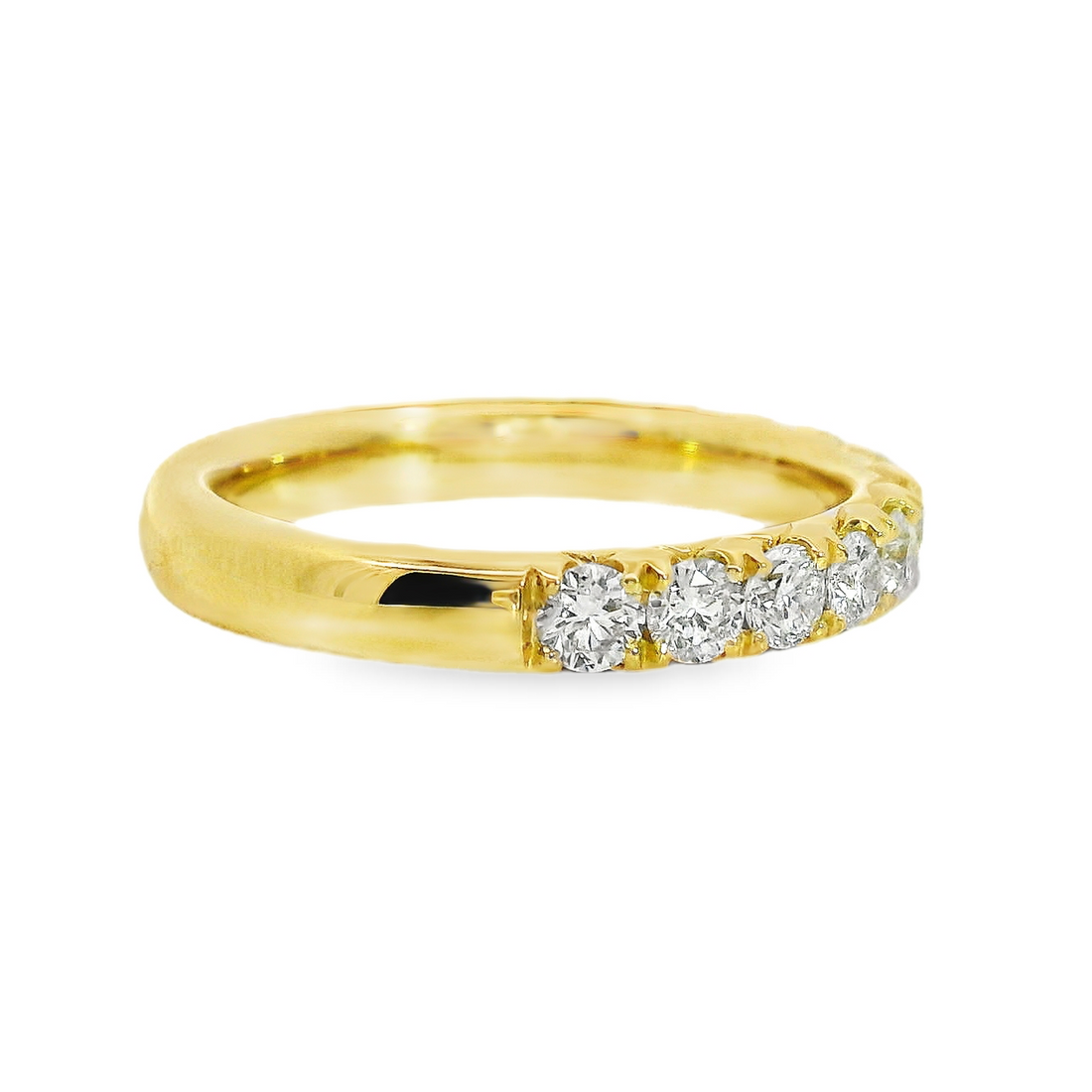 18kt Yellow Gold Natural Round Diamond Wedding Ring (.84ct)
