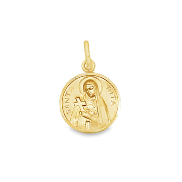 18kt Yellow Gold Italian Made St. Rita Charm (2.50g)