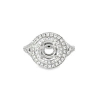 18kt White Gold Halo Natural Diamonds Semi-Mount Ring (0.57ct)