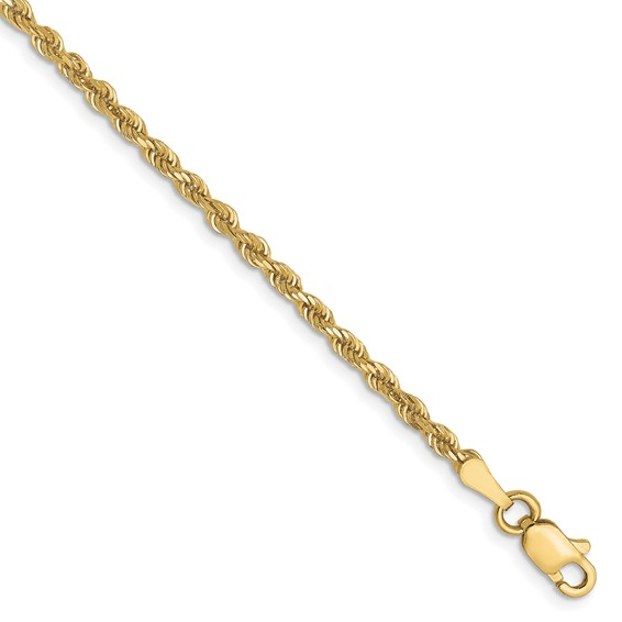 14K Yellow Gold Diamond Cut 18" Rope Chain (8.4g)