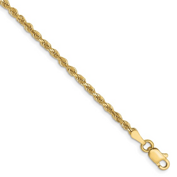 14K Yellow Gold Diamond Cut 18" Rope Chain (8.4g)