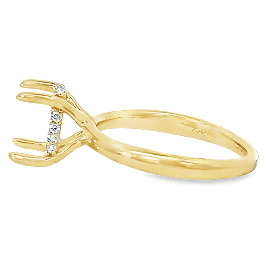 18kt Yellow Gold Hidden Halo Natural Diamonds Semi-Mount Ring (0.09ct)