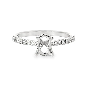 18kt White Gold Hidden Halo Natural Diamonds Semi-Mount Ring (0.26ct)