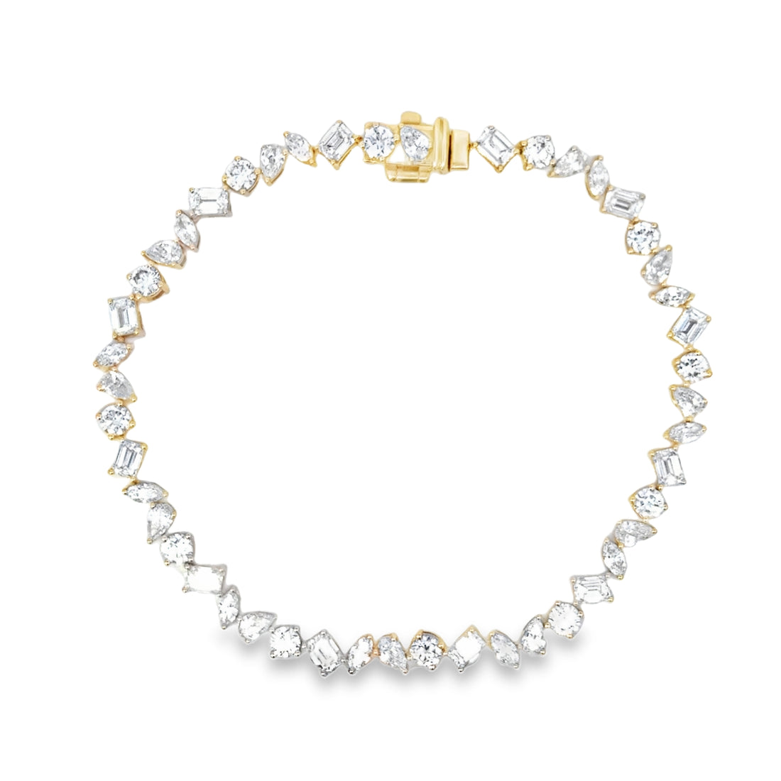 14kt Yellow Gold Multi-Shaped Lab-Grown Diamond Tennis Bracelet (5.53ct)
