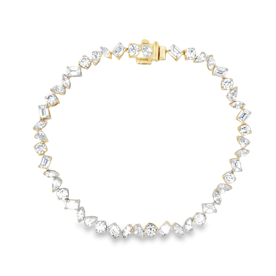 14kt Yellow Gold Multi-Shaped Lab-Grown Diamond Tennis Bracelet (5.53ct)