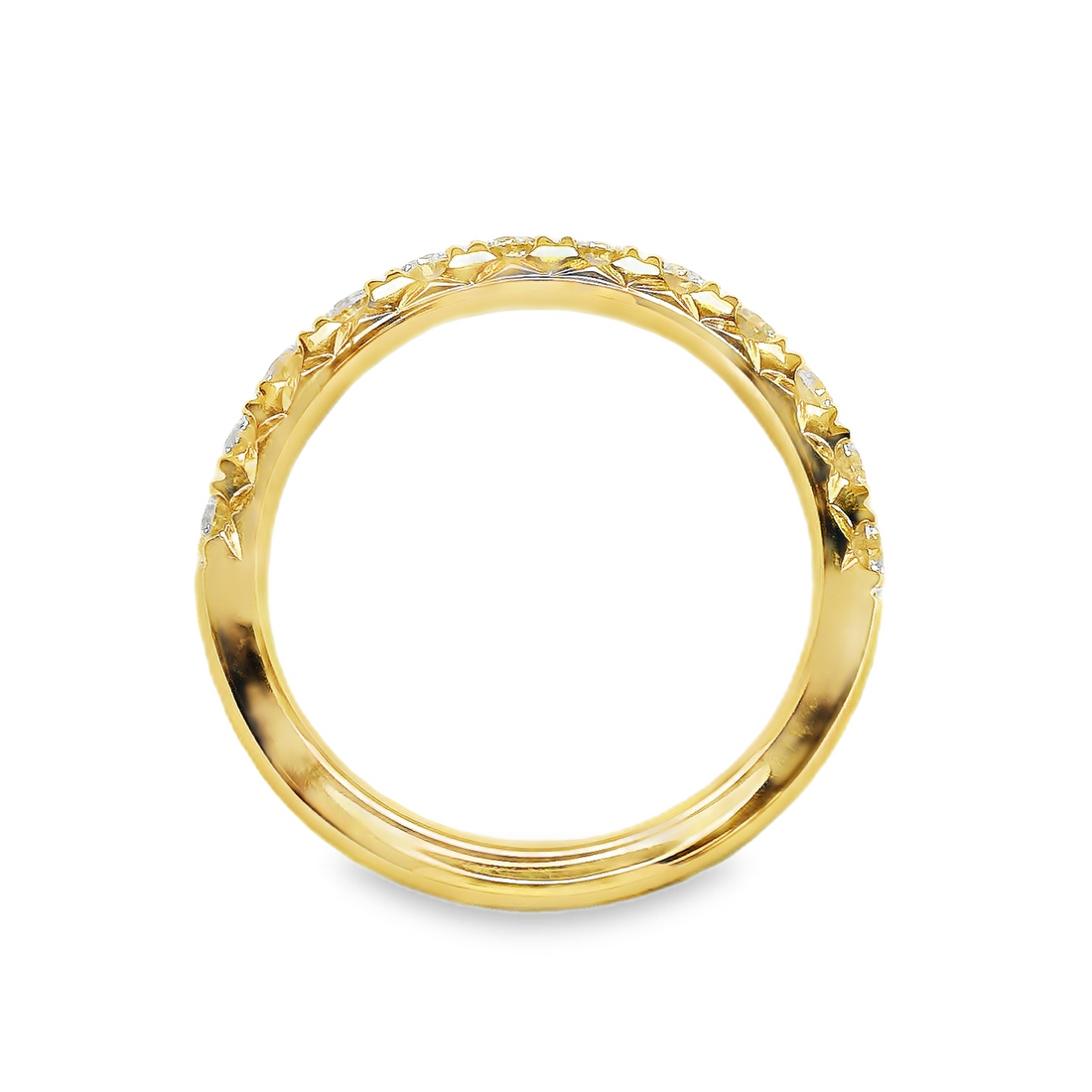 18kt Yellow Gold Natural Round Diamond Wedding Ring (.84ct)