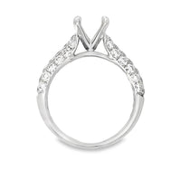 18kt White Gold Pave Natural Diamonds Semi-Mount Ring (1.05ct)