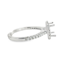 18kt White Gold Full-Cut Diamond Halo Semi-Mount Ring (.42ct)