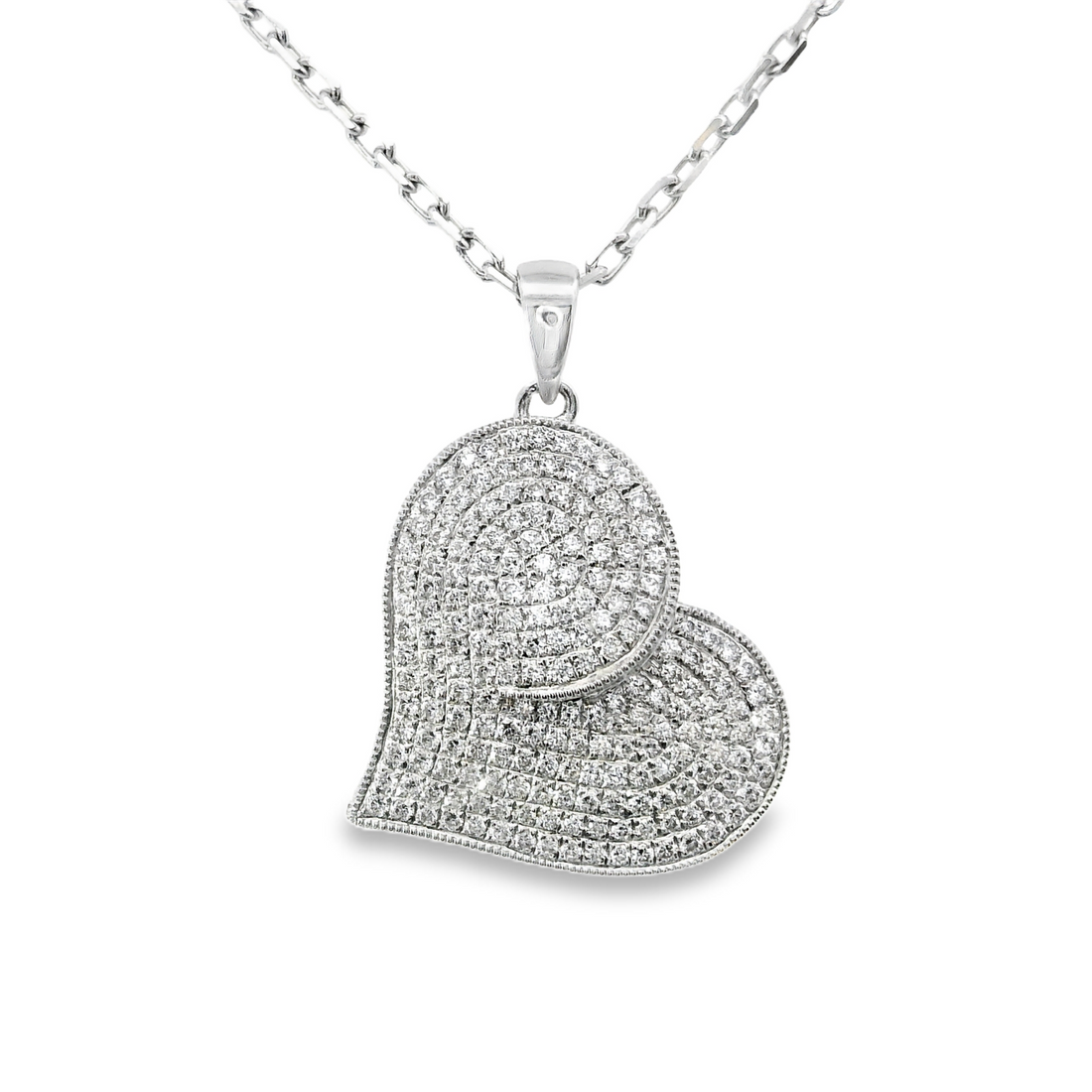 18kt White Gold Natural Diamond Heart Pendant (0.52ct)