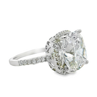 18kt White Gold Lab-Grown Cushion and Natural Diamonds Halo Engagement Ring (9.41ct)