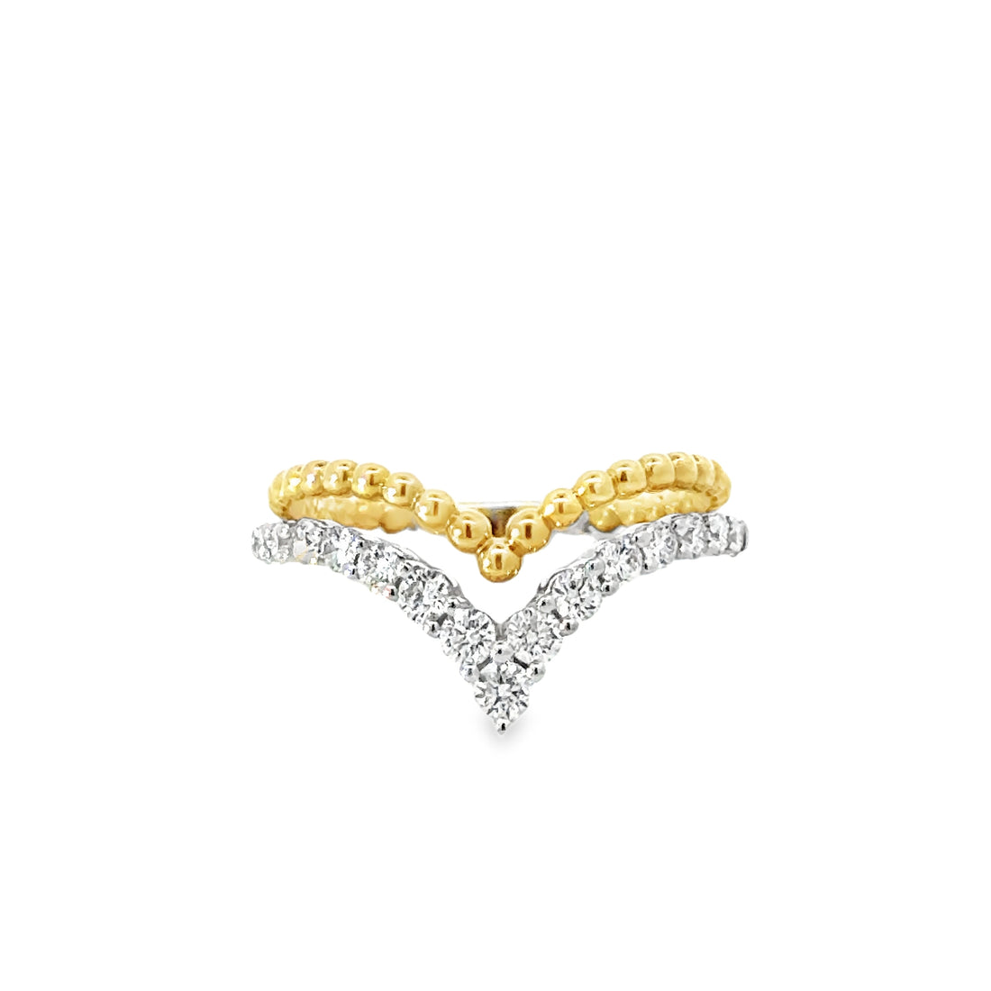 18kt Tu-Tone Gold Natural Diamond Free Form Ring (0.54ct)