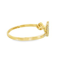 18kt Yellow Gold and Natural Round Diamond "love" Ring (0.11ct)