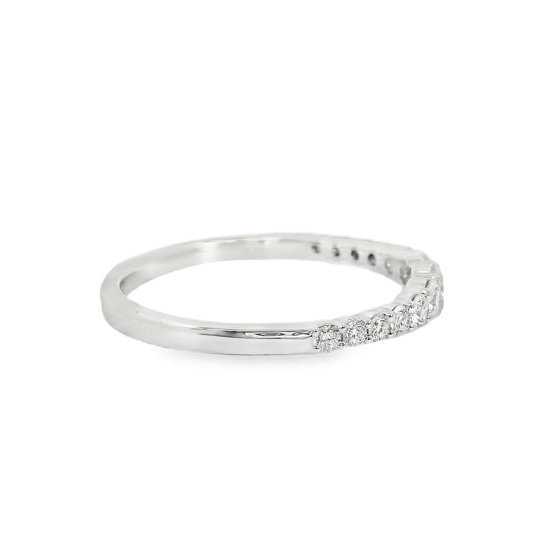 18kt White Gold Natural Round Diamond Wedding Ring (.41ct)