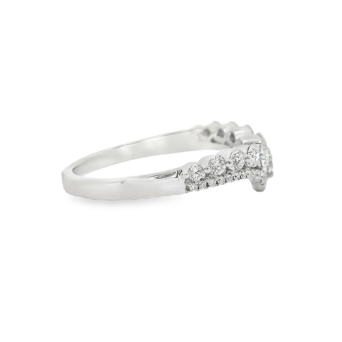 18kt White Gold Natural Round Diamond Wedding Ring (.52ct)