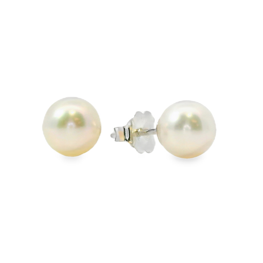 14kt White Gold Japanese Akoya Pearl(6.5-7mm) Earrings