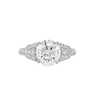 Simon G 18K White Gold Natural Round Brilliant Diamond Engagement Ring (2.09ct)