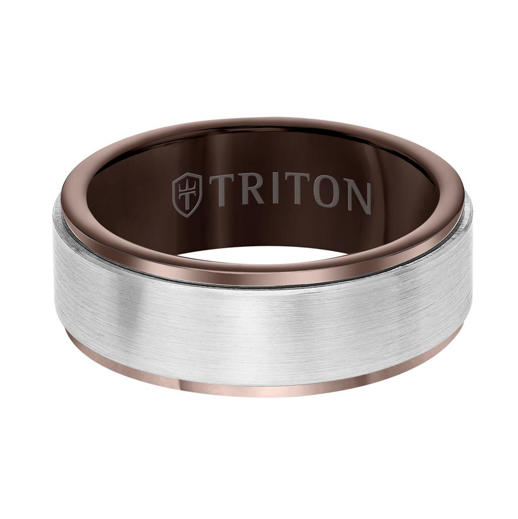 Artcarved White and Espresso Tungsten Carbide 8mm Ring