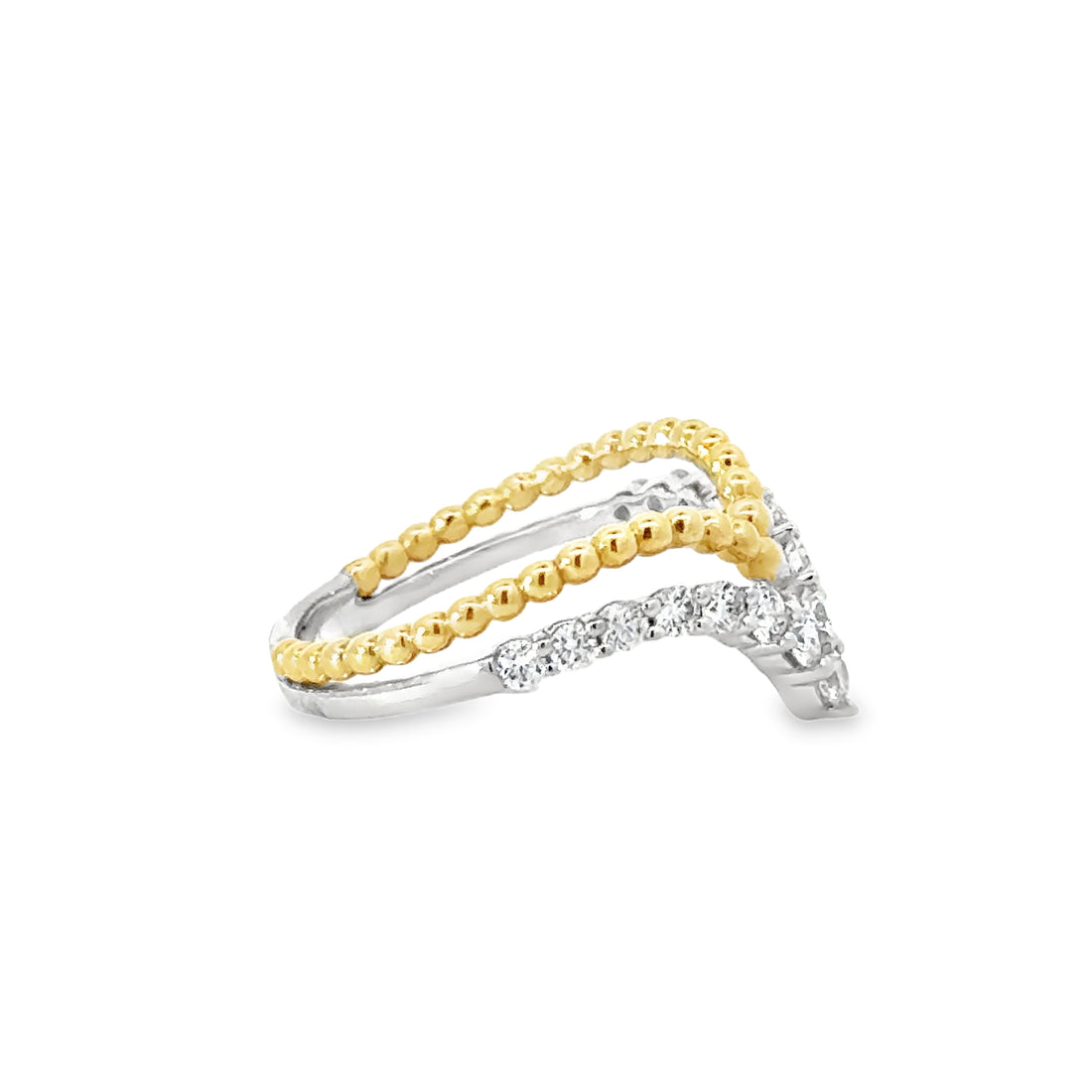 18kt Tu-Tone Gold Natural Diamond Free Form Ring (0.54ct)