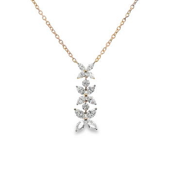 18kt Rosé Gold Natural Diamond Free Form Dangle Pendant (0.69ct)