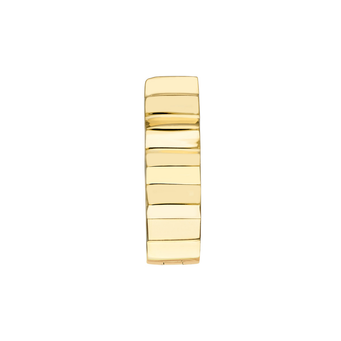 14kt Yellow Gold Ridged Polished Round Hoop Earrings (2.23g)