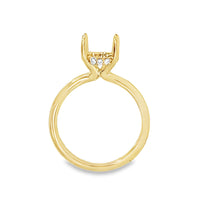 18kt Yellow Gold Hidden Halo Natural Diamonds Semi-Mount Ring (0.09ct)