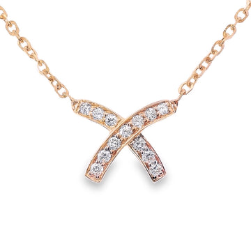 18kt Rosé Gold Natural Diamond Necklace (0.15ct)