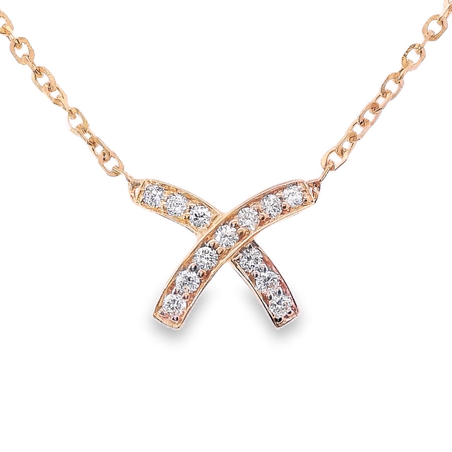 18kt Rosé Gold Natural Diamond Necklace (0.15ct)