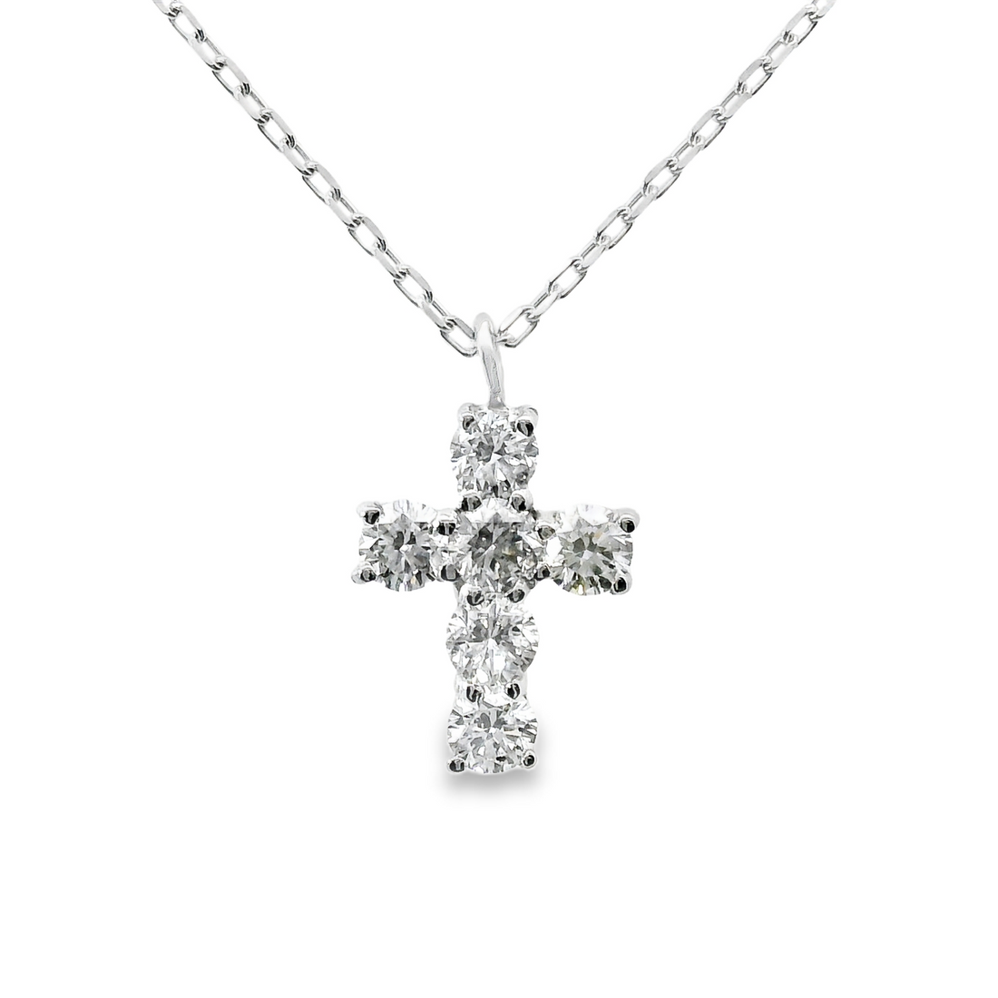 18kt White Gold Natural Diamond Cross Pendant (0.2ct)