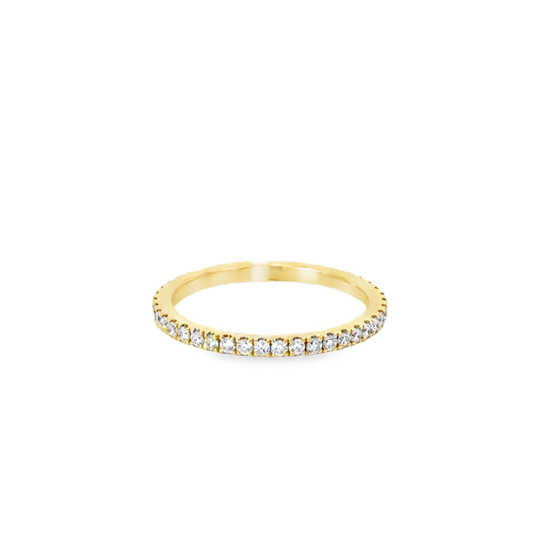 18kt Yellow Gold Diamond French Pave Wedding Ring (0.19ct)