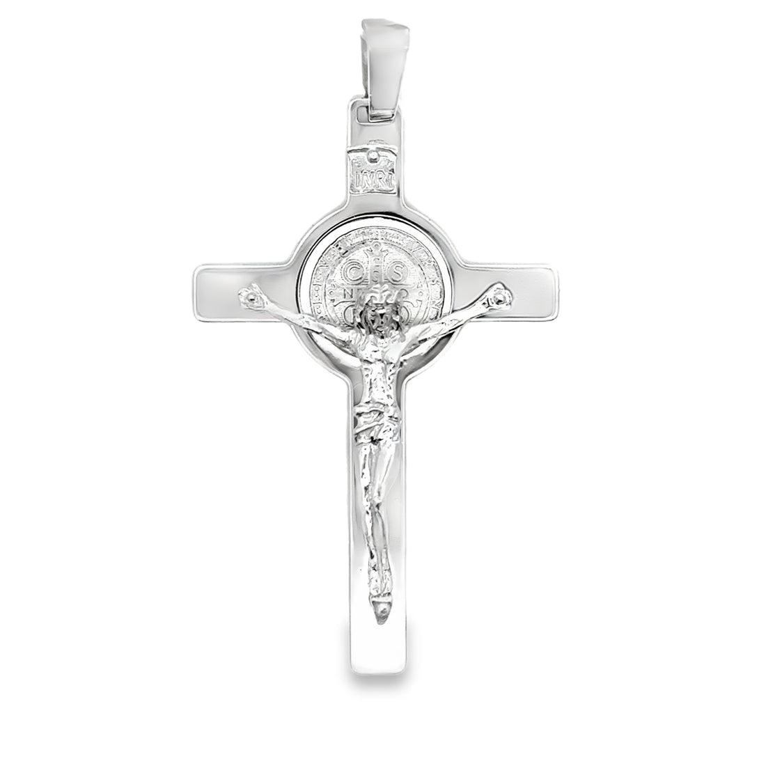 18kt White Gold 57mm Italian Made Crucifix Pendant (8.42g)